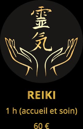 Reiki 1 h (accueil et soin) 60€
